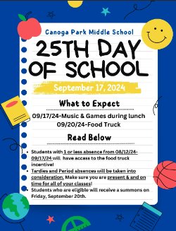 25th Day of school celebration